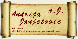 Andrija Janjetović vizit kartica